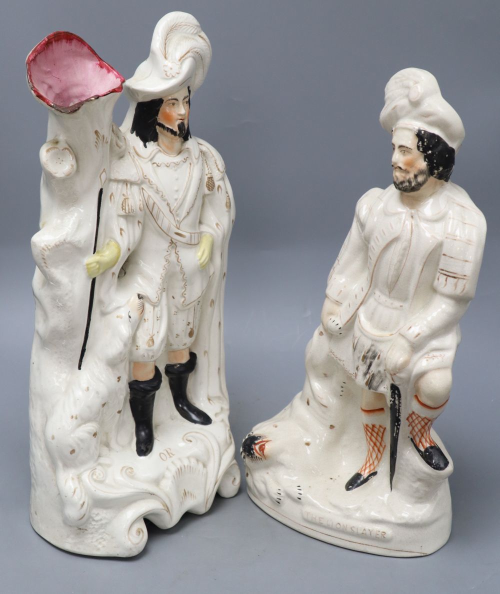 Two Staffordshire pottery Highland figures